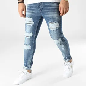 3658 Jeans skinny in denim blu