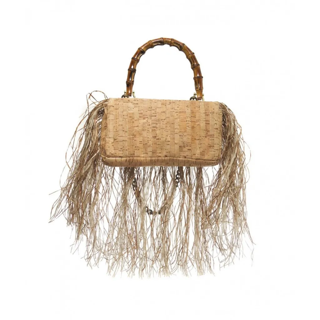 Borsa con frange Gin marrone