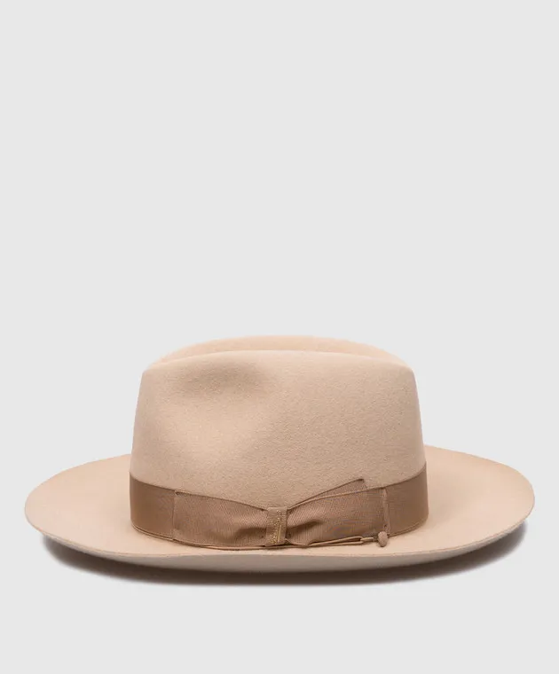 Borsalino Cappello Amedeo beige con logo 110757