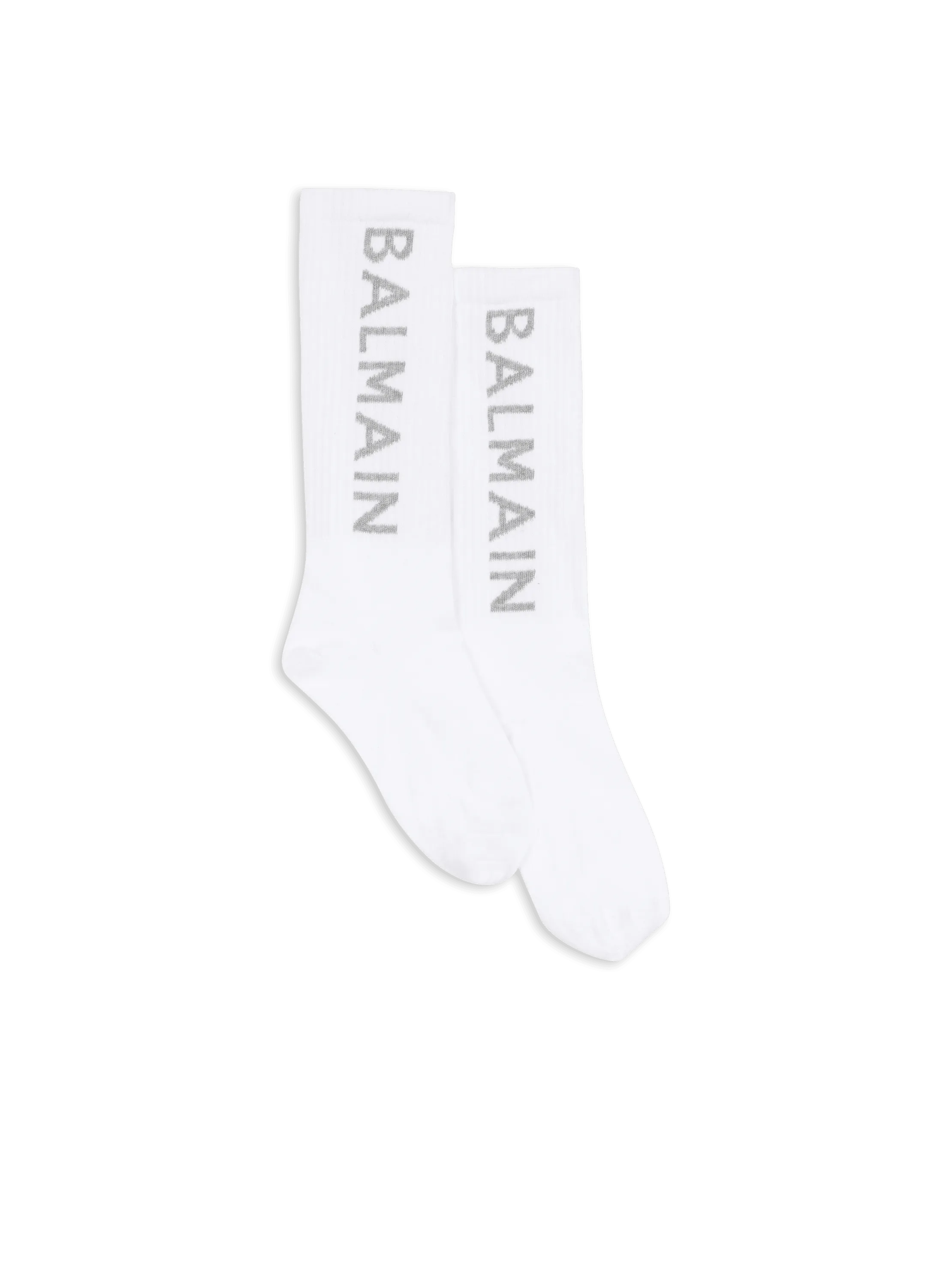 Calzini alti in cotone con logo Balmain