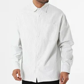 Camicia a maniche lunghe a righe bianche
