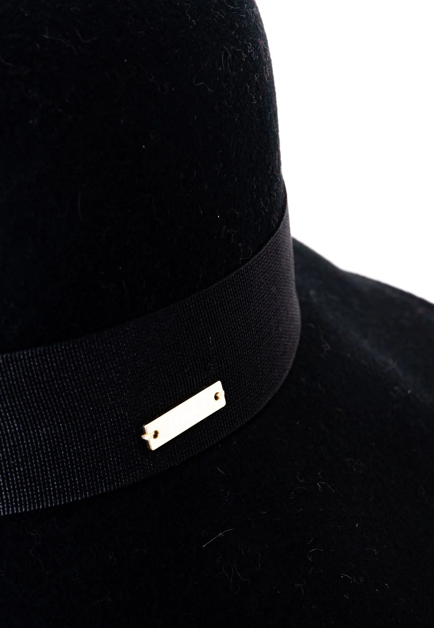 CATARZI   CAPPELLO NERO IN LANA A FORMA DI PARALUME
