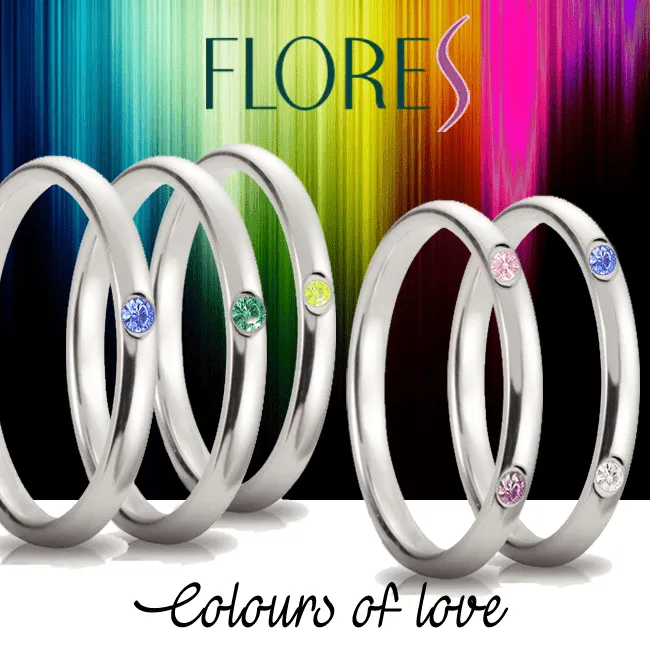 Coppia fedine con zircone verde