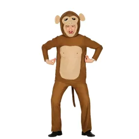 Costume da scimmia con cappuccio per uomo