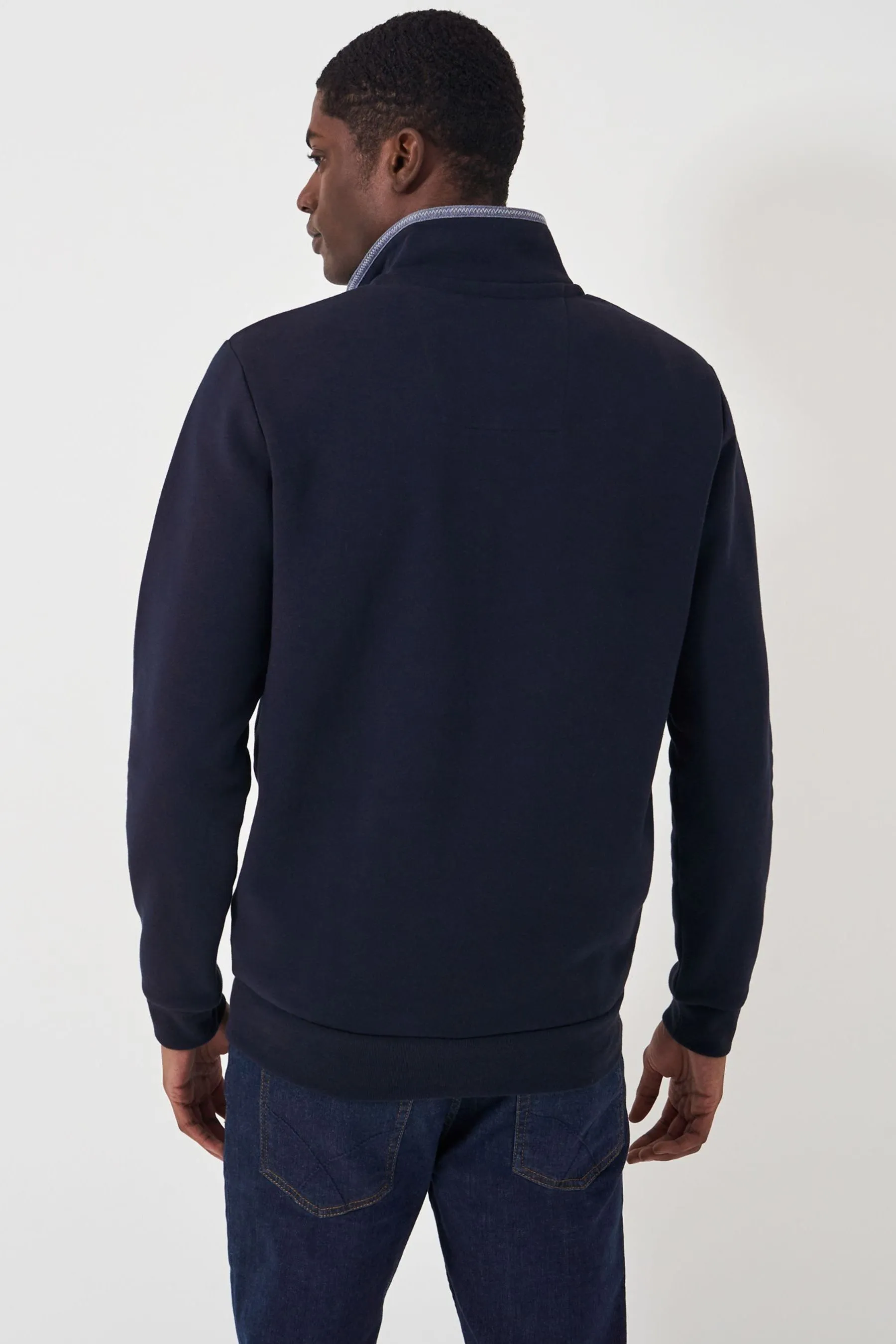 Crew Clothing - Felpa classica con mezza zip