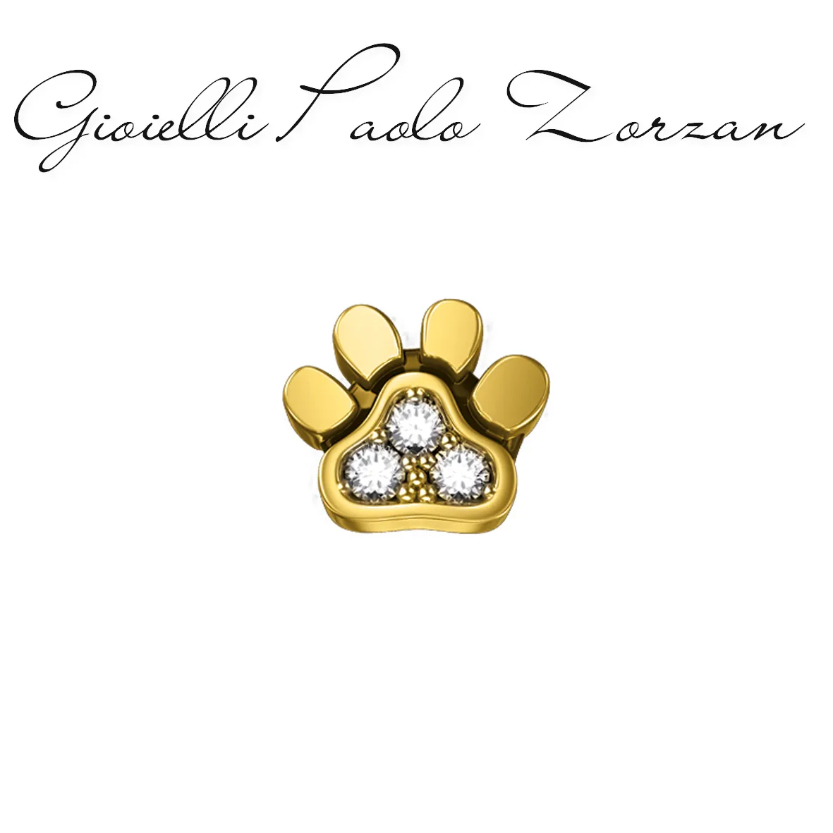 Elements donna oro Orma cane in oro giallo e diamanti DCHF9596.001