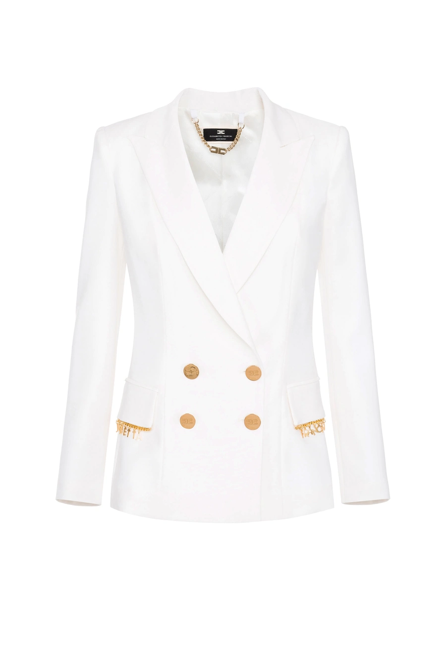 Elisabetta Franchi Double-Breasted Jacket with Charms – Elisabetta Franchi