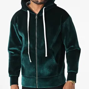 Felpa con cappuccio con zip UY894 Verde