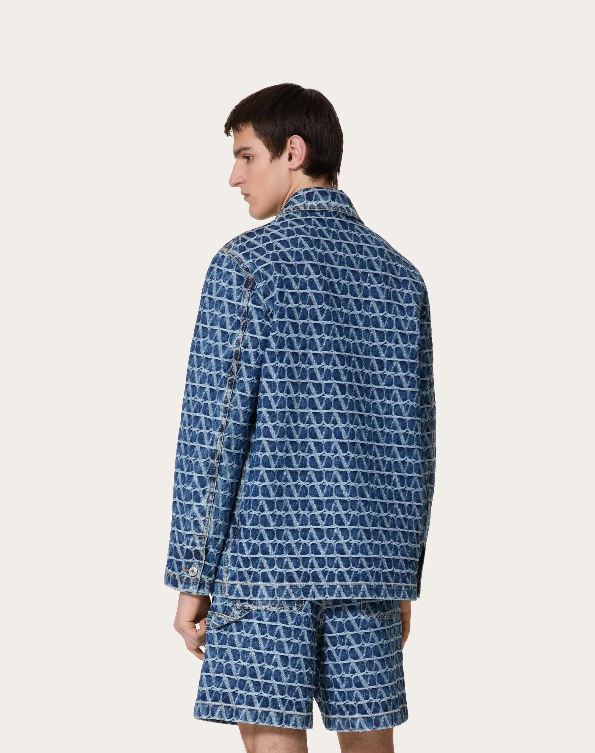 GIACCA IN DENIM CON MOTIVO TOILE ICONOGRAPHE
