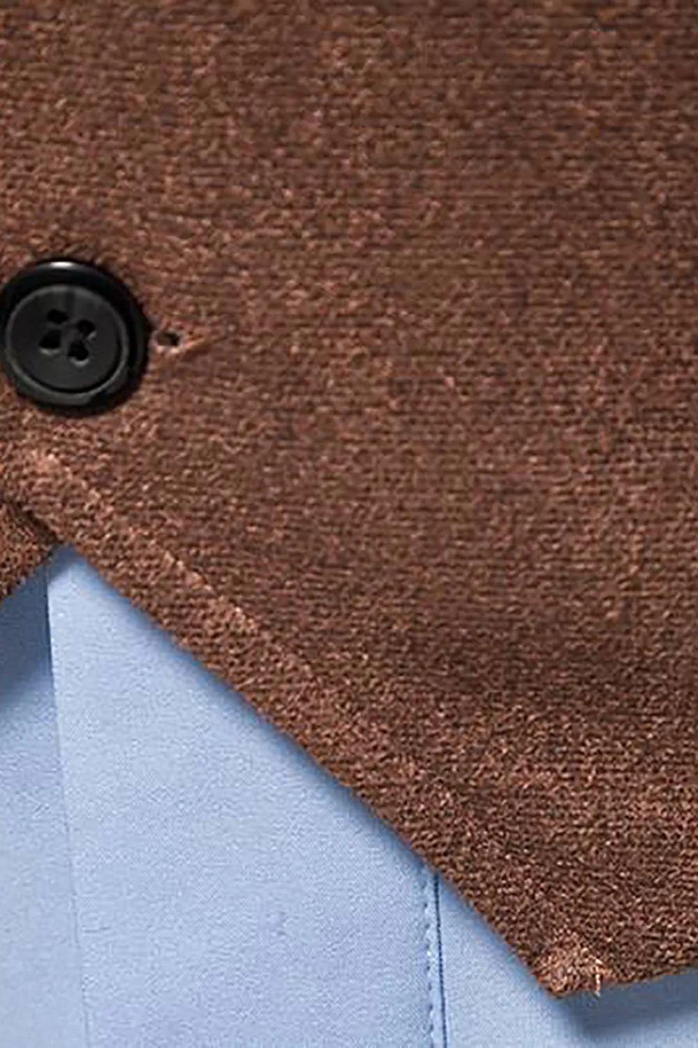 Gilet casual da uomo monopetto in pelle scamosciata con scollo a V marrone