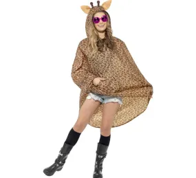 Giraffa festa poncho impermeabile per adulto