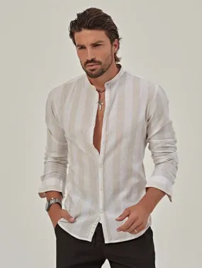 KYLE CAMICIA A RIGHE BEIGE
