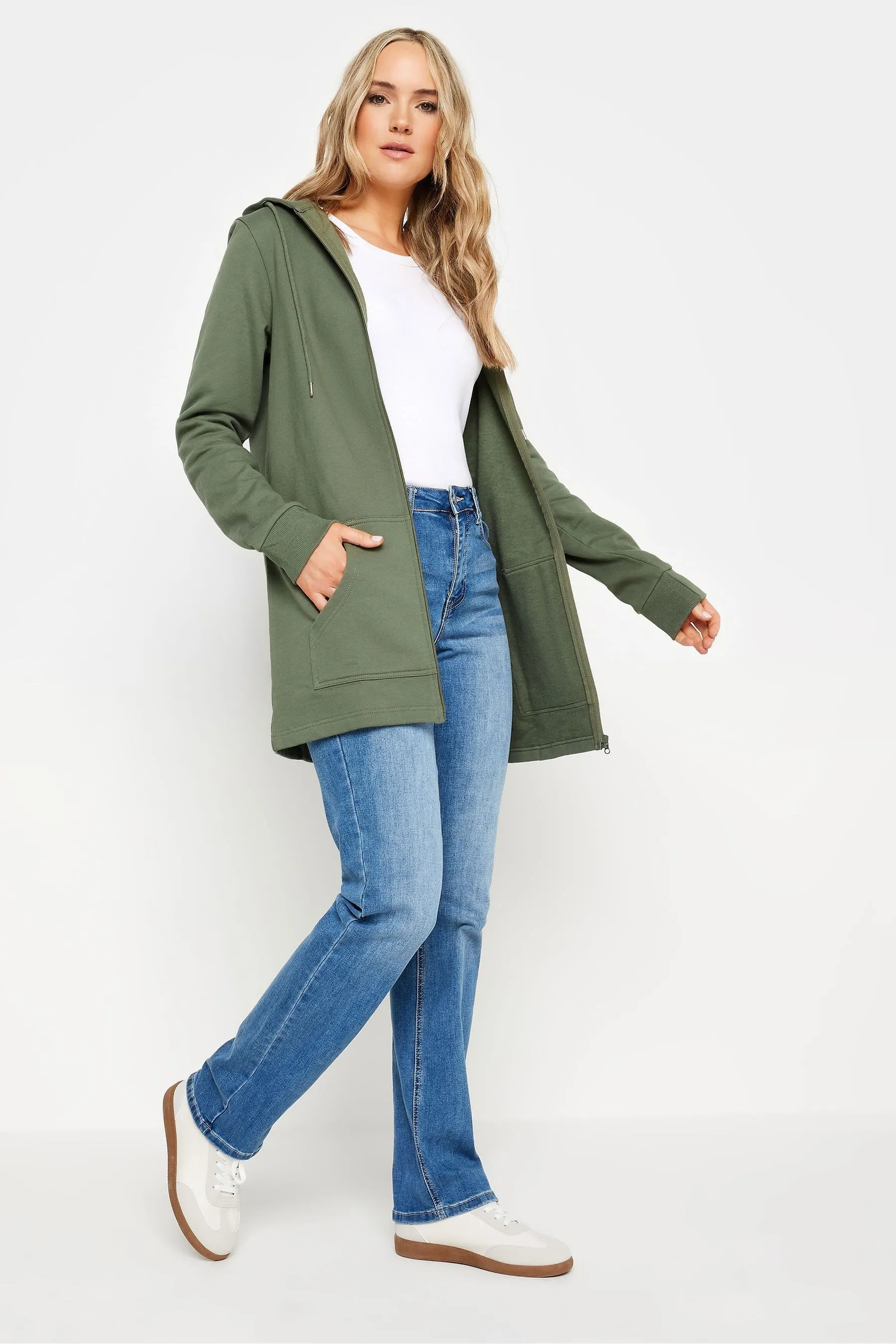 Long Tall Sally - Felpa lunga con cappuccio e zip