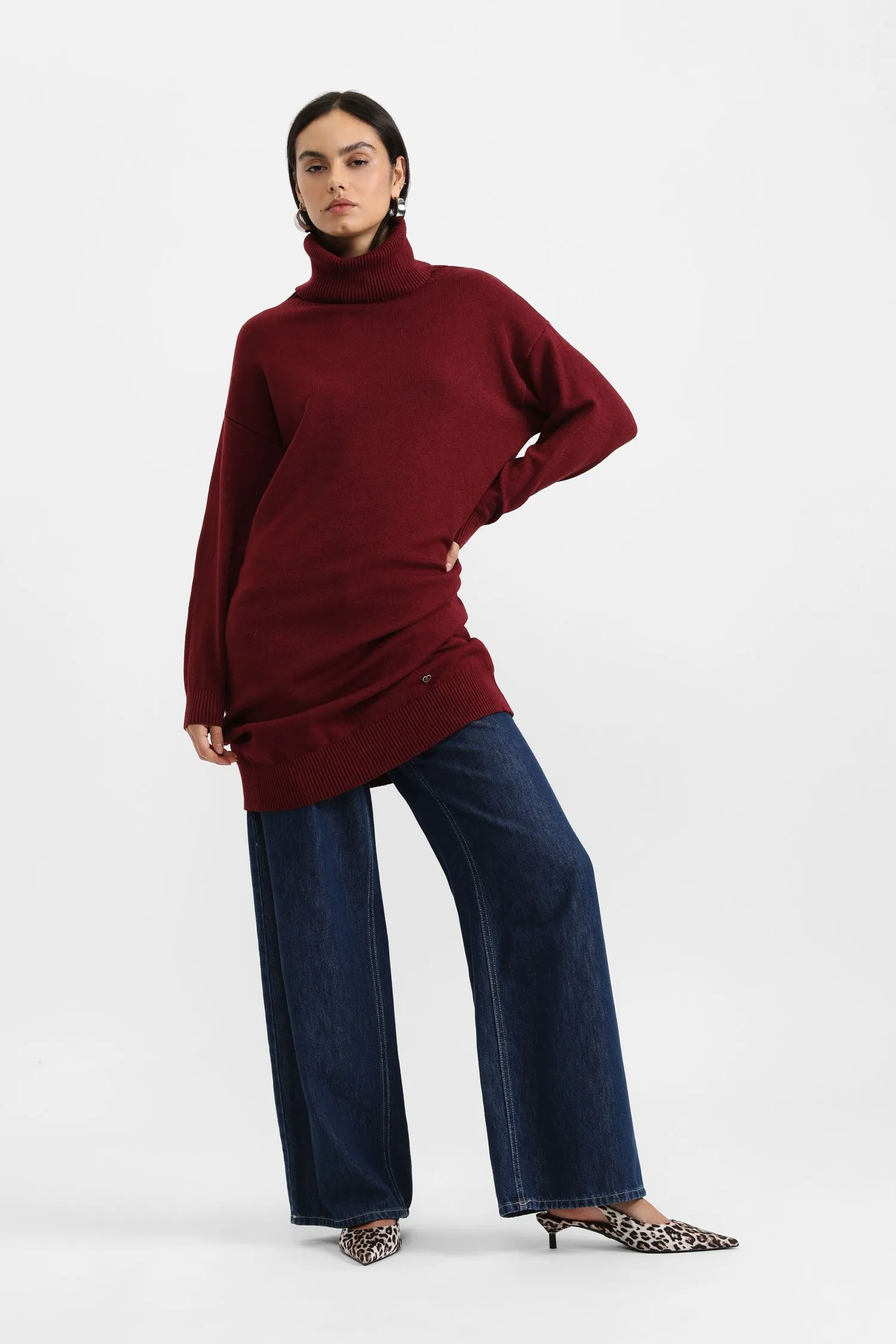  Maglione collo alto oversize 
