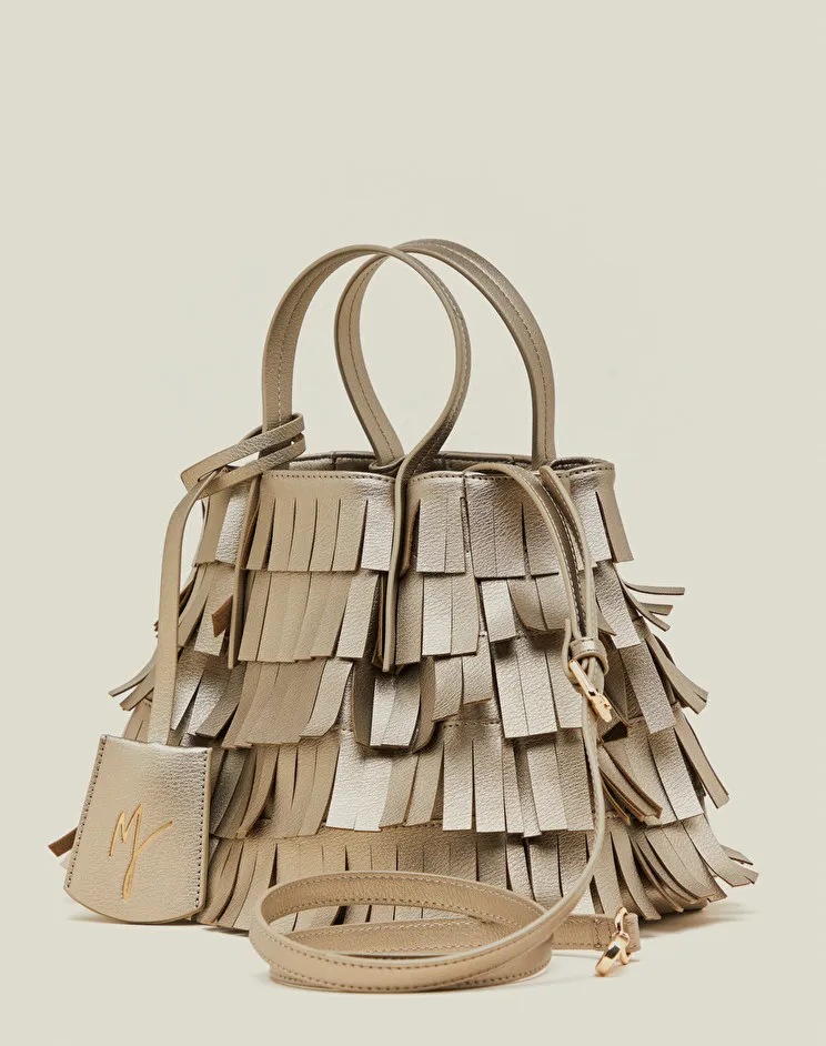 MANILA GRACE Borsa jasmine small con frange