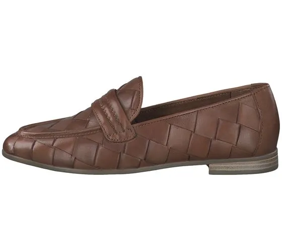 MARCO TOZZI scarpe slip-on donna slip-on in vera pelle intrecciata 2-24200-28 310 marrone