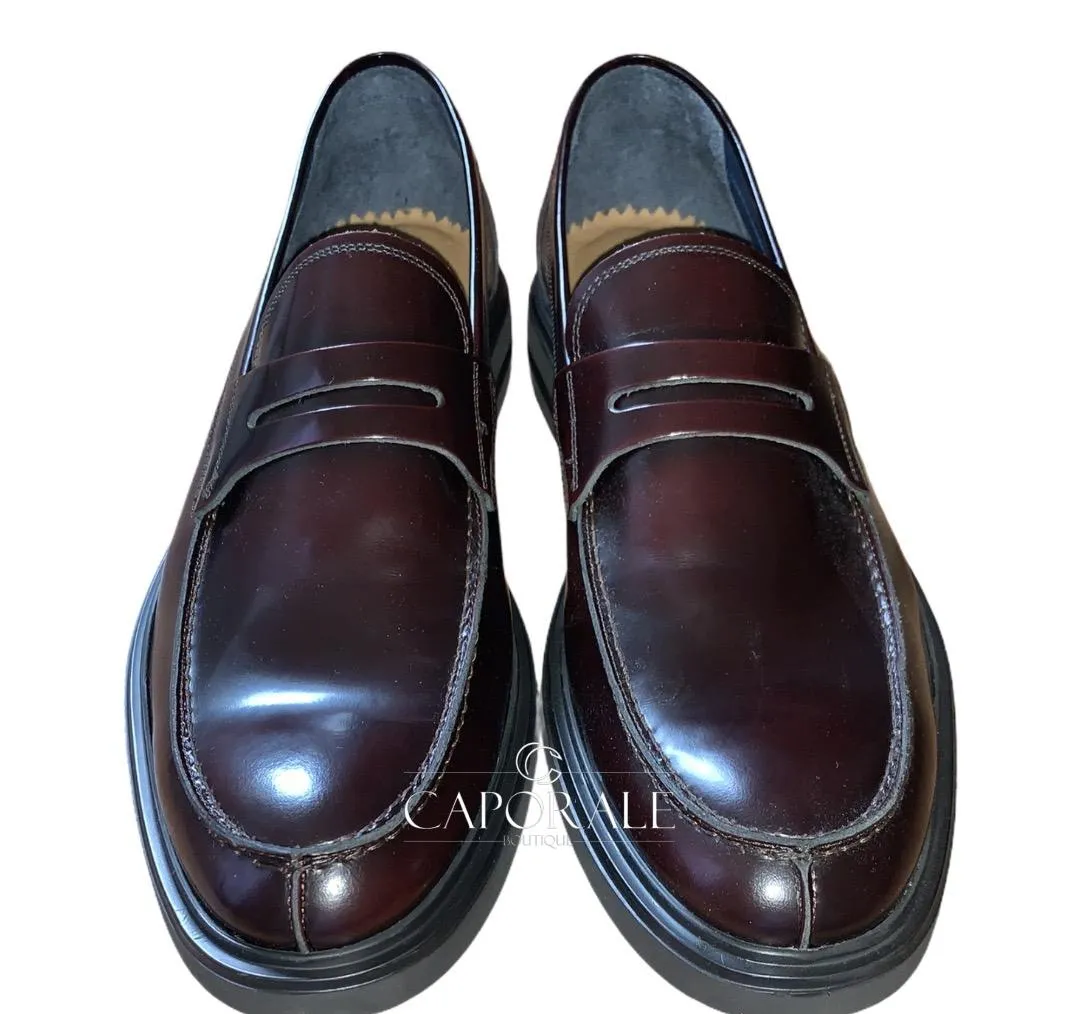 Mocassini Uomo Made In Italy PAF City Bordeaux/Blu
