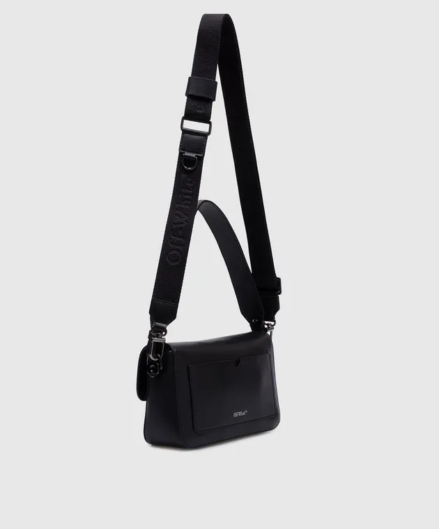 Off-White Borsa messenger Binder in pelle nera OWNN181C99LEA001
