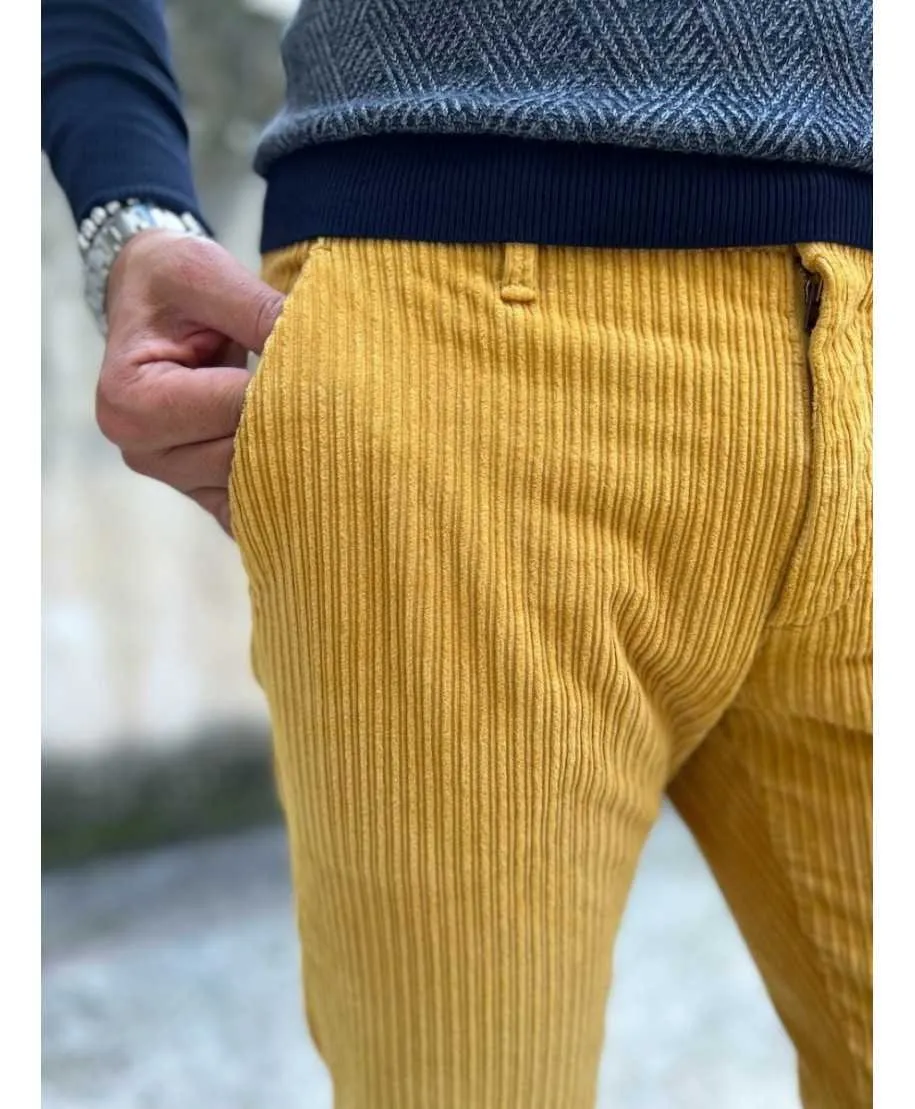 Pantaloni uomo in velluto - Senape - Paul Miranda