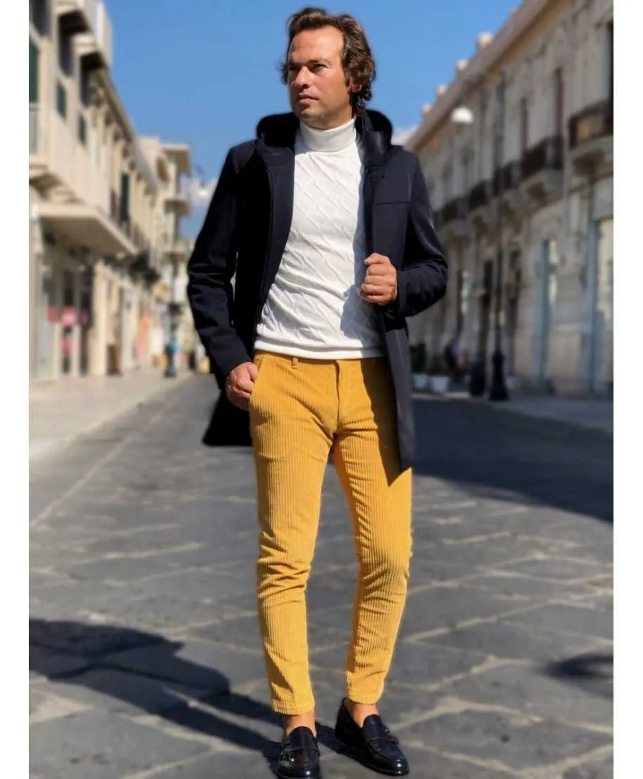 Pantaloni uomo in velluto - Senape - Paul Miranda