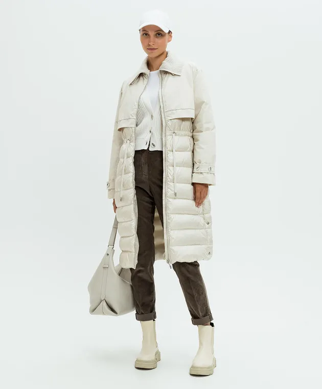 Peserico Cardigan in cashmere bianco con catena monil A99525F07K09010