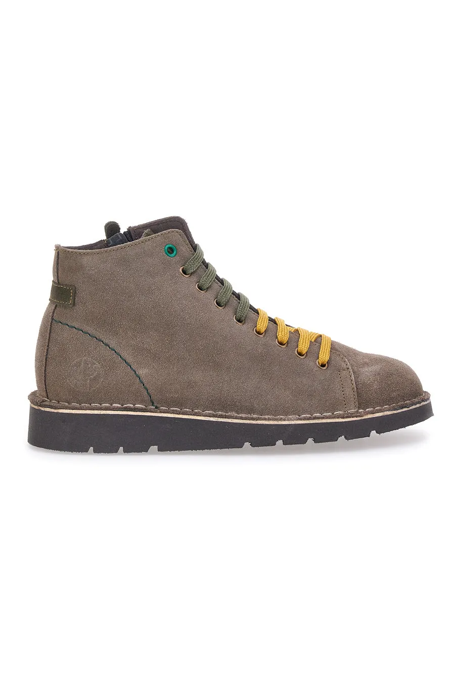   PITTARELLO Scarpe Stringate Alte Kaki In Pelle Scamosciata Pittarello Tierra 1280