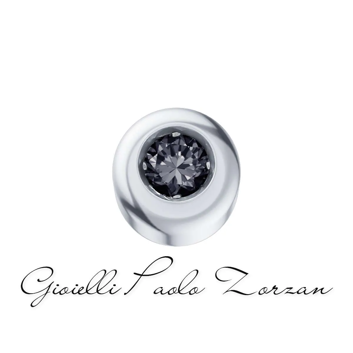Punto luce in oro bianco e diamante nero Elements DonnaOro Ref. DCHF4129