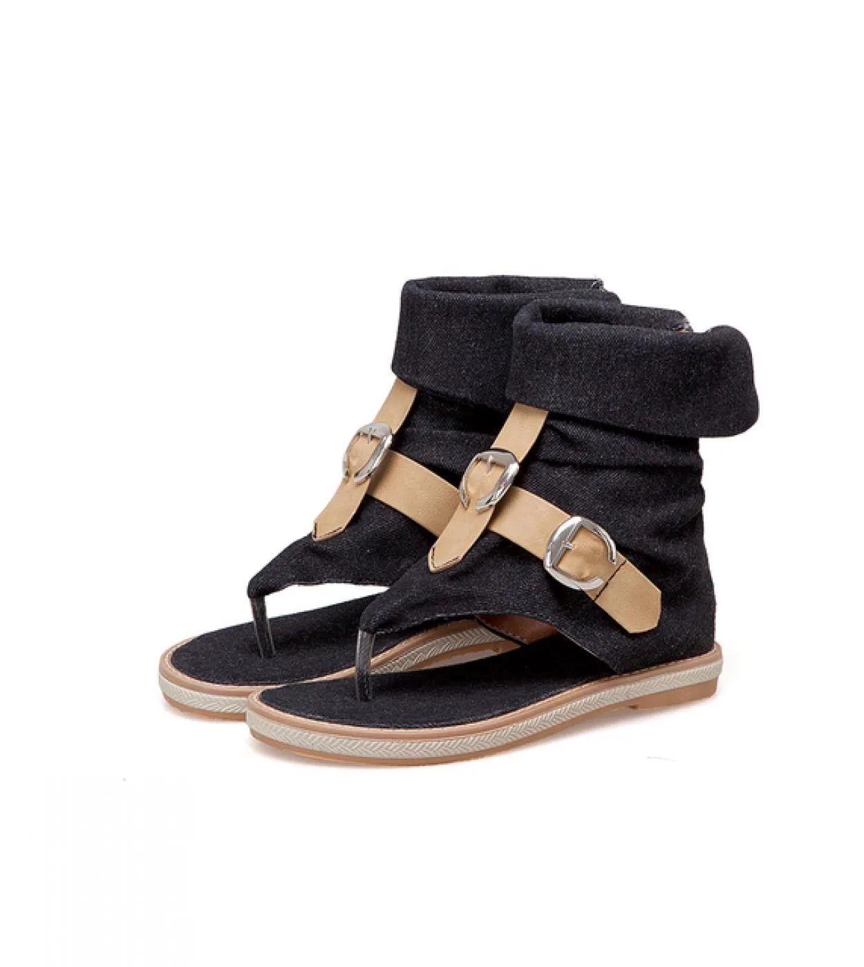 Sandali estivi da donna Sandali con tacco piatto Gladiatore Tela Scarpe estive Scarpe da donna Sandali Femininas Grandi dimensio