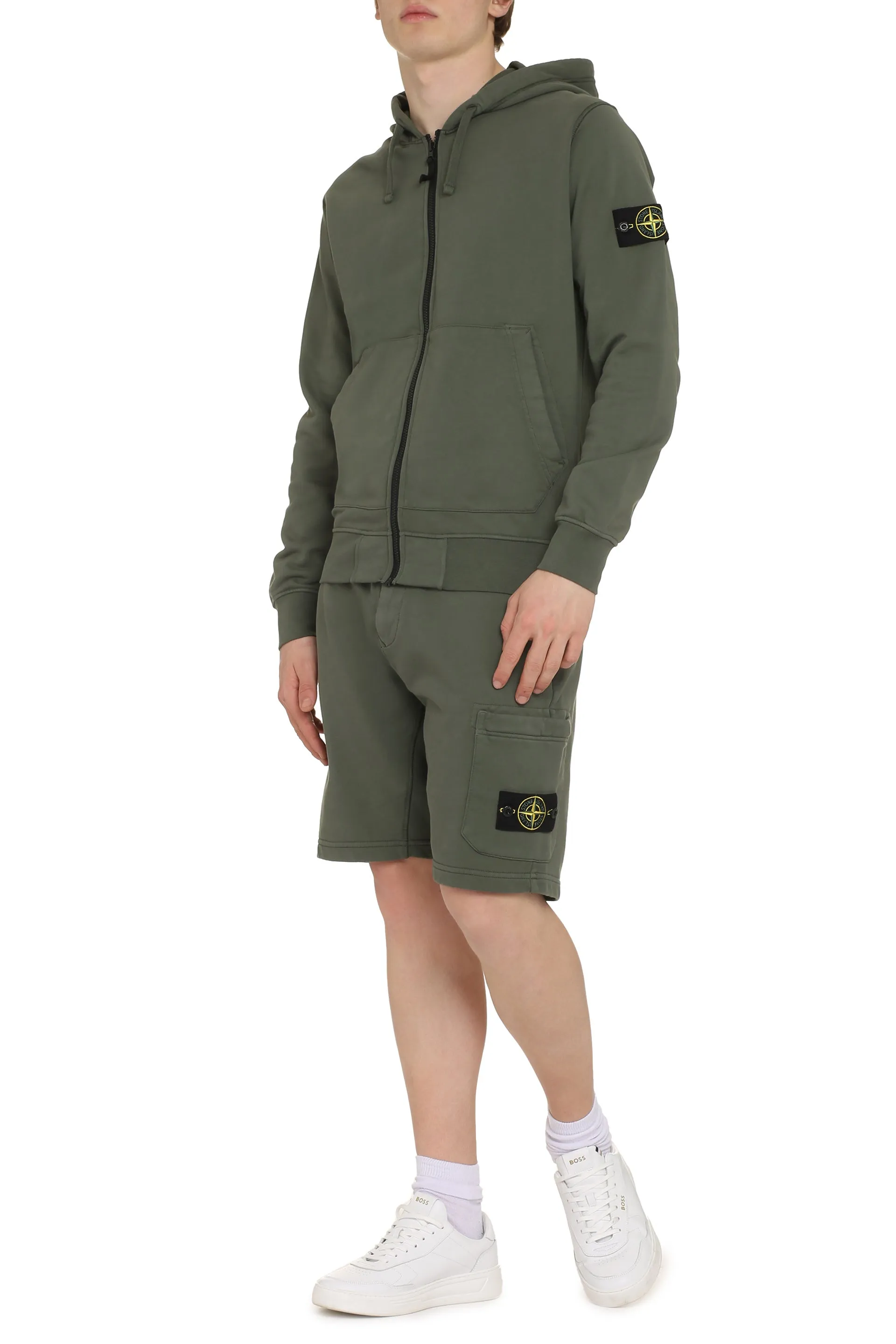 Stone Island Felpa full-zip con cappuccio