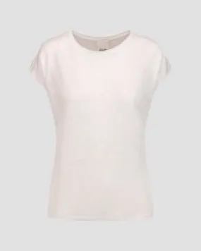 T-shirt bianca di lino da donna Allude