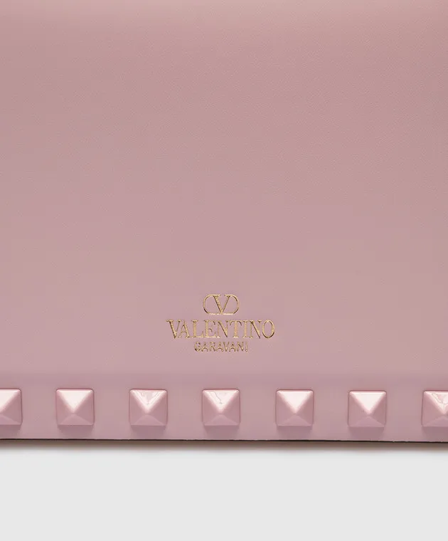 Valentino Borsa messenger Rockstud in pelle rosa 3W0B0M77AZS